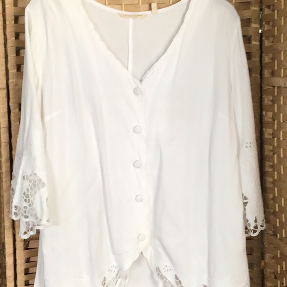 Soft Surroundings White Button-Down Blouse